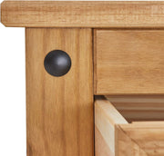 IDIMEX Aparador buffet cómoda mueble vajillero estilo mexicano de madera con 2 puertas batientes y 2 cajones, en pino macizo acabado teñido/encerado