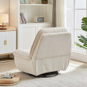 Sillón reclinable giratorio de pana con deslizamiento, reposapiés para sala de estar