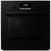 Horno eléctrico empotrable negro con pantalla digital y ventilador de convección
