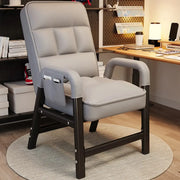 Silla de oficina moderna tapizada en gris con 4 patas