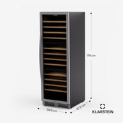 Vinoteca Klarstein Vinovilla Trio – 144 botellas, 3 zonas, 5–20°C, iluminación LED, protección UV, de libre instalación, armario climatizado para vinos