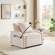 Sillón sofá convertible 3 en 1, sofá cama individual con respaldo ajustable, soporte para teléfono, USB y tipo C - ModernLuxe