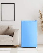 Minirefrigerador Upstreman con congelador de 91 L, termostato ajustable, refrigerador pequeño para dormitorio, frigorífico compacto para oficina, azul - BR321