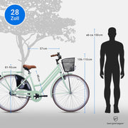 Bergsteiger Amsterdam Bicicleta de paseo para mujer de 26/28 pulgadas, estilo retro holandés, 1 velocidad