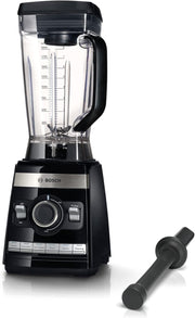Batidora de vaso Bosch VitaBoost MMBH6P6BDE, cuchilla de acero inoxidable de 6 hojas, jarra de Tritán de 2,5 l, empujador, 6 programas automáticos, libro de recetas, sin BPA, fácil limpieza, 45.000 rpm, 1600 W, negro