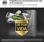 LG GBP61DSXGC - Frigorífico combi No Frost, congelador, compresor Smart Inverter, color acero inoxidable antihuellas, 186 cm, 341 l