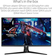 Monitor Gaming ASUS, Negro, 32" 4K 160Hz HDMI 2.1