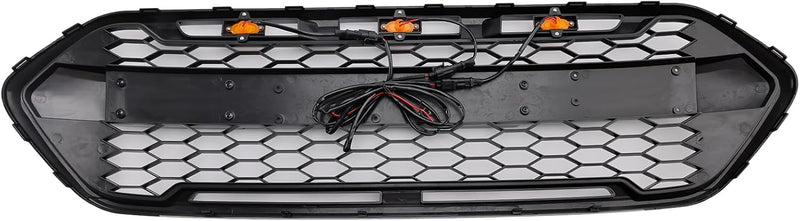 Artudatech Rejilla de parachoques delantero negro brillante compatible con Ford Transit Custom Trail 2018-2023 3LED