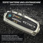 CTEK MXS 5.0 Test & Charge, cargador de batería de 12 V, mantenedor de batería, cargador para coche y camión, prueba la batería y el alternador, programa de desulfatación y modo de reacondicionamiento