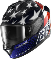 SHARK, Casco de moto integral SKWAL i3 US Flag x Troy Lee Designs Azul Rojo Blanco BRW