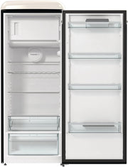Gorenje Retro Collection OBRB 615 DBK Retro – Frigorífico combi / 152,5 cm / FrostLess / Función de enfriamiento rápido / FreshZone / FastFreeze / Capacidad frigorífico 225 l / Capacidad congelador 22 l / Clase energética D / negro