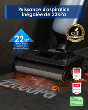 Aspiradora y fregadora Tineco Floor One S9 Artist, 22 kPa de succión, SmoothDrive 360°, diseño antienredos, 50 min de autonomía, limpieza de bordes en ambos lados, se reclina 180°, secado Flashdry a 85 °C