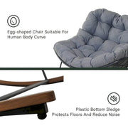 Mecedora gigante para patio, silla tipo huevo estilo libre para interior y exterior con cojín tapizado, silla moderna para jardín, patio trasero