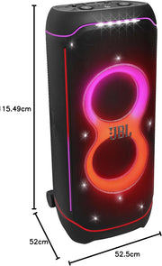 JBL Partybox Stage 120 en negro: altavoz Bluetooth portátil con sonido JBL Pro, espectáculo de luces, refuerzo de sonido con IA y asa telescópica: 12 h de autonomía