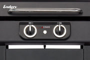 Barbacoa eléctrica Enders® eCRAVE 2, con parrilla de hierro fundido, carro con gran espacio de almacenamiento, sistema de limpieza SIMPLE CLEAN™, 2 potentes elementos calefactores, tapa de cocción estable con termómetro integrado #97116