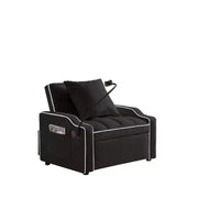 Sillón sofá convertible 3 en 1, sofá cama individual con respaldo ajustable, soporte para teléfono, USB y tipo C - ModernLuxe
