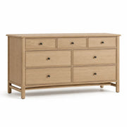 Cómoda de madera de roble con 7 cajones