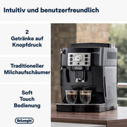 De'Longhi Magnifica S ECAM11.112.B, cafetera superautomática con boquilla para espuma de leche para capuchino, con botones de selección directa para espresso y mando giratorio, función para 2 tazas, negro