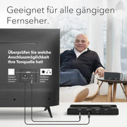 Altavoz/barra de sonido para TV Faller Oskar con Clear Voice (portátil, inalámbrico, fácil manejo, carcasa de aluminio)