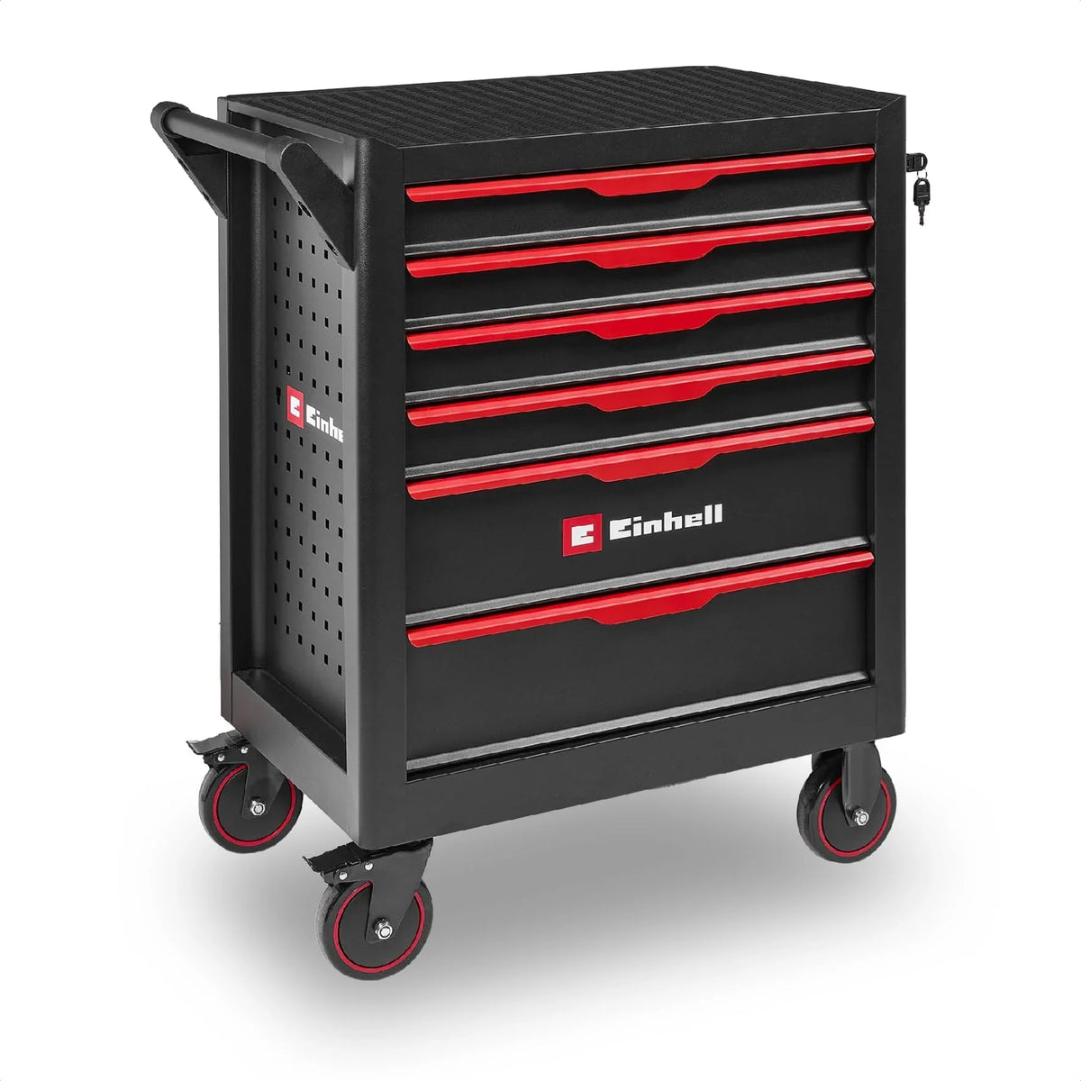Carro de taller Einhell Accessories vacío, 6 cajones, sistema de bloqueo, guías con rodamientos de bolas, capacidad de carga 135 kg, ruedas con freno