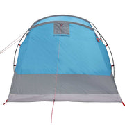Tienda de campaña túnel para 4 personas impermeable azul 2025 V6491