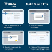 Batería de coche Yuasa YBX9012 12 V 50 Ah 520 CCA AGM Start Stop Plus