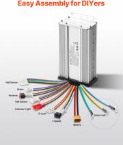 VEVOR Kit de motor eléctrico sin escobillas, 500 W, motor eléctrico de CC para karts, 36 V 3000 rpm, con controlador de velocidad y kit de acelerador, para bicicleta eléctrica, motocicleta, scooter