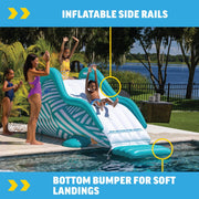 WOW Sports Wiggler Tobogán acuático inflable con protuberancia central – Conexión para manguera de jardín – Juego de agua para el jardín – Niños y adultos