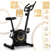 Bicicleta estática para adultos ZIPRO con resistencia magnética de 8 niveles, pantalla LCD, soporte para teléfono y sillín ajustable, bicicleta estática para entrenamiento cardiovascular, bicicletas deportivas portátiles (One S)