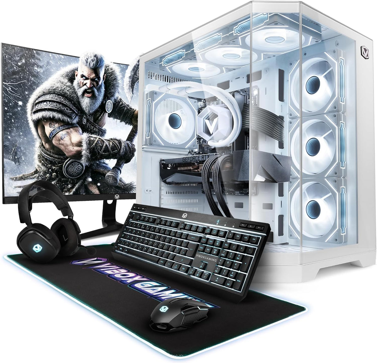 PC Gamer VIBOX IV-573 Completo, monitor de 27", AMD Ryzen 7 5700X 4,6 GHz, Nvidia RTX 5080 16 GB, 32 GB RAM, 2 TB SSD NVMe M.2, Windows 11, WiFi