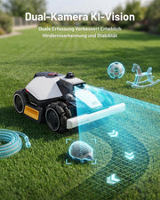 Robot cortacésped MAMMOTION LUBA 2 AWD 1500 sin cable perimetral, rec. 1500 m², LiDAR 360° y visión IA de doble cámara, ajuste automático de altura, pendiente del 80%, DropMow, cartografía multizona automática, 20 zonas múltiples