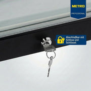 METRO Professional Refrigerador de bebidas GSC4280B, metal/vidrio, 280 L, refrigeración ventilada, 210 W, con cerradura, negro