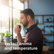 Cafetera espresso premium, 12 cafés fríos/calientes, sistema LatteGo, molinillo cerámico, cromo negro