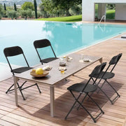 Paquete de 10 sillas plegables de plástico con capacidad de 159 kg para eventos, oficina, bodas, fiestas, picnics, cocina y comedor