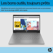 HP Chromebook 14a-ne1002sf Ordenador portátil 14" HD, PC portátil (Intel Celeron N4500, RAM 4 GB, eMMC 64 GB, Intel UHD Graphics, Chrome OS), Portátil Gris, Teclado AZERTY