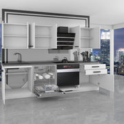 Cocina completa Belini Susan - Muebles de cocina blanco mate, 240 cm