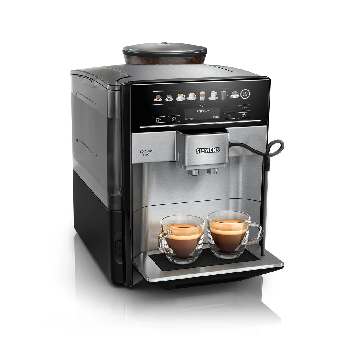 Cafetera superautomática EQ6 plus s700 TE657503DE con sistema de leche, 12 bebidas, pantalla táctil, molinillo de cerámica, 1,7 l