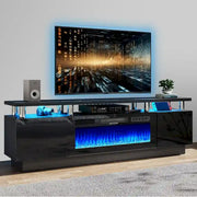 Mueble para TV de 70" con chimenea de 36" y estantes ajustables