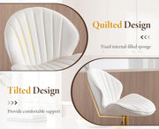 Chairus Juego de 2 taburetes de bar giratorios, silla de bar de terciopelo ajustable en altura, taburetes de bar modernos para cocina con reposapiés, beige