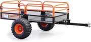 Remolque basculante Wiltec de hasta 680 kg para tractor cortacésped, remolque volquete de 216 x 122 x 76,2 cm con rejilla y paredes laterales extraíbles, remolque con función de vuelco