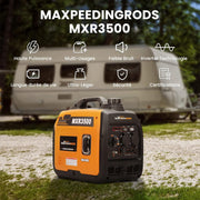 maXpeedingrods 3300W Generador Eléctrico Inverter Silencioso de Gasolina con Puertos USB y Enchufes de 230V, Generador Eléctrico de 4 Tiempos, Ligero, para Caravanas, Garaje, Jardín, Camping