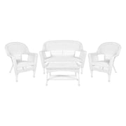 Juego de conversación de mimbre para patio de 4 piezas