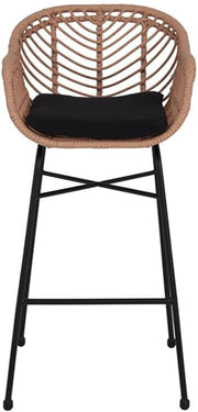 Lisa Design - Rosano - juego de 4 taburetes - efecto ratán - madera y negro, Negro/Madera
