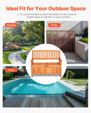 VEVOR Banco de jardín, banco con arcón de almacenamiento, banco de almacenaje, capacidad de carga de hasta 328 kg, asiento de jardín y decoración para porche, para terraza, jardín, balcón, 106,5x58,5x90,1 cm