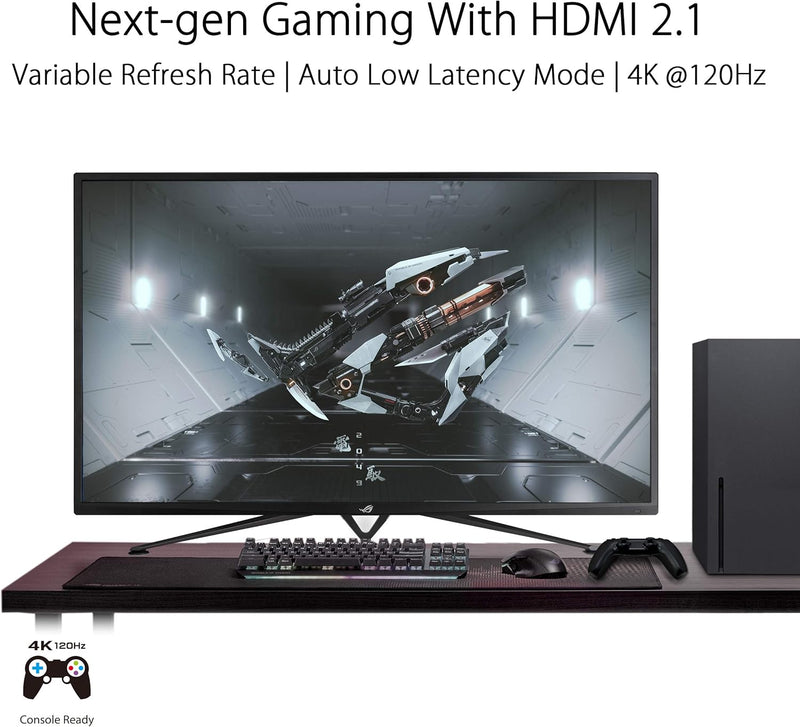 ASUS ROG XG43UQ - Monitor Gaming 43" 4K - Panel VA - 144Hz - 3840x2160 - 1000cd/m² - DisplayPort, 2x HDMI 2.1, 2x HDMI 2.0 y 2x USB - FreeSync Premium Pro - HDR 10 - Altavoces 2x10 W - PS5 - Xbox