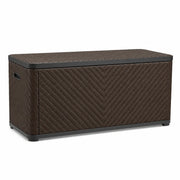 Caja de almacenamiento de plástico con efecto ratán marrón 120x60x50 cm