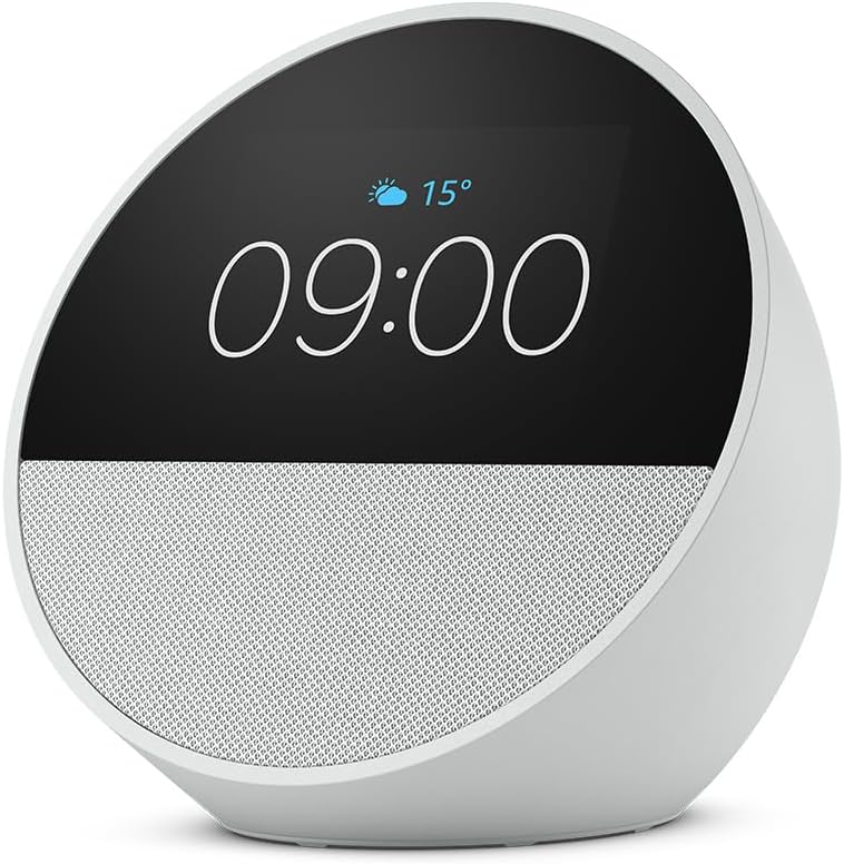 Amazon Echo Spot (nueva generación) | Despertador inteligente con sonido de calidad y Alexa | Blanco