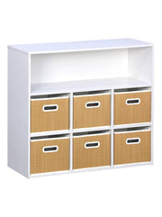 sweeek Mueble de almacenaje infantil 6 cestas de fibra vegetal