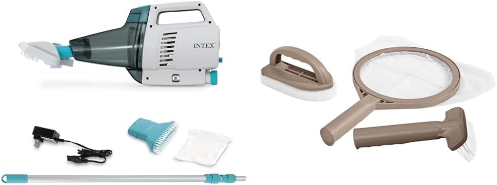 Aspiradora de piscina manual Intex con batería recargable, talla única, y kit de mantenimiento Pure Spa