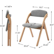 Sillas de comedor plegables y apilables de madera con asientos acolchados (juego de 4)